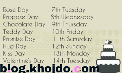 schedule of valentine week