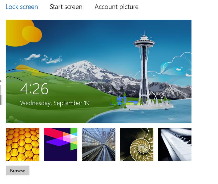 How to change or customize the Lock Screen Image on windows 8 step by step guide, Select a new Lock screen image here