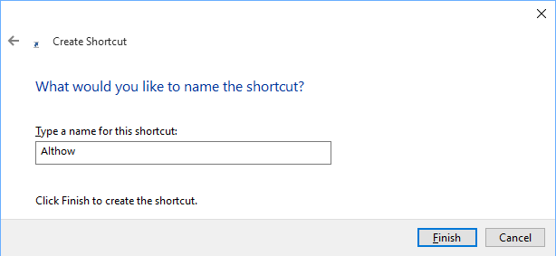 add shortcut name