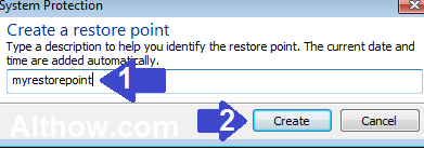 Create a system restore point