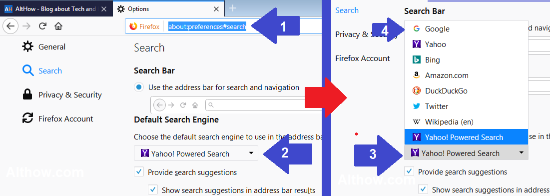 Select Firefox Default Search Engine