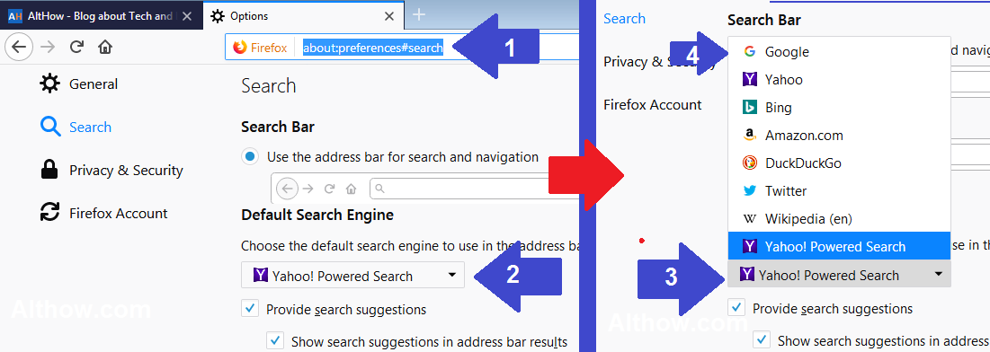 change Default Search Engine firefox