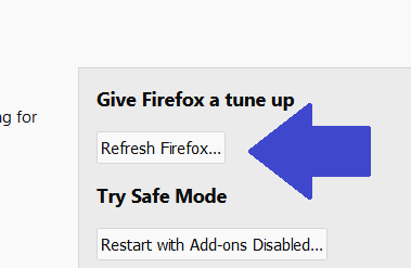 Refresh Firefox Button