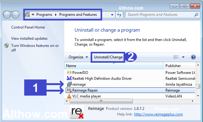 uninstall unwanted programs