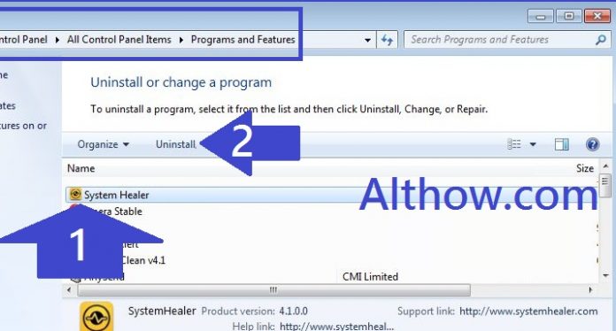 Remove system healer virus