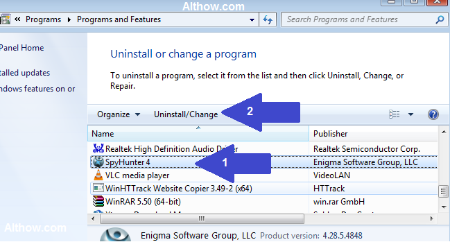 How to uninstall spyhunter 4