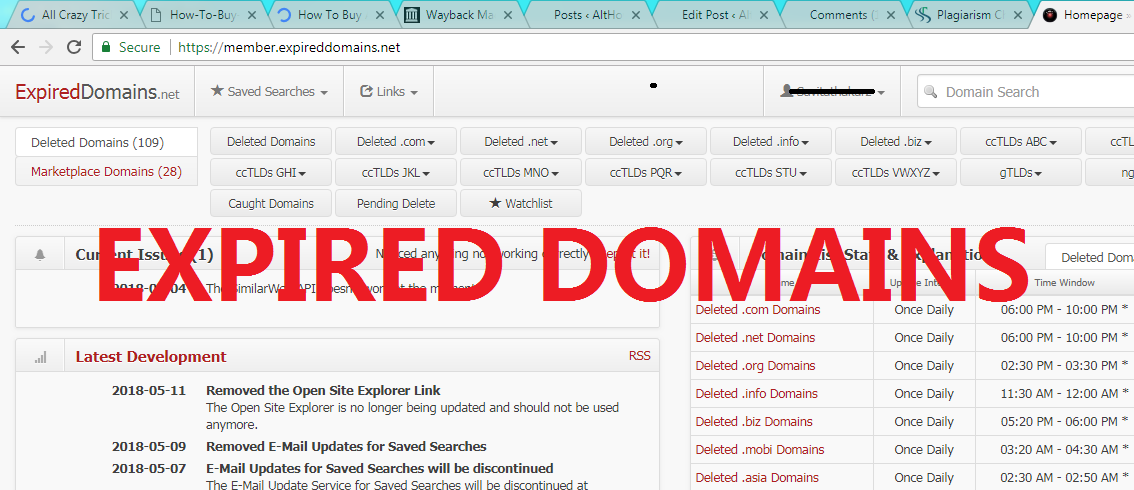 EXPIRED DOMAINS