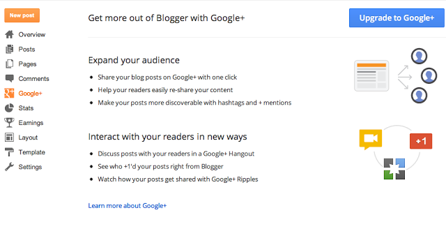 connect Googleplus to blogger