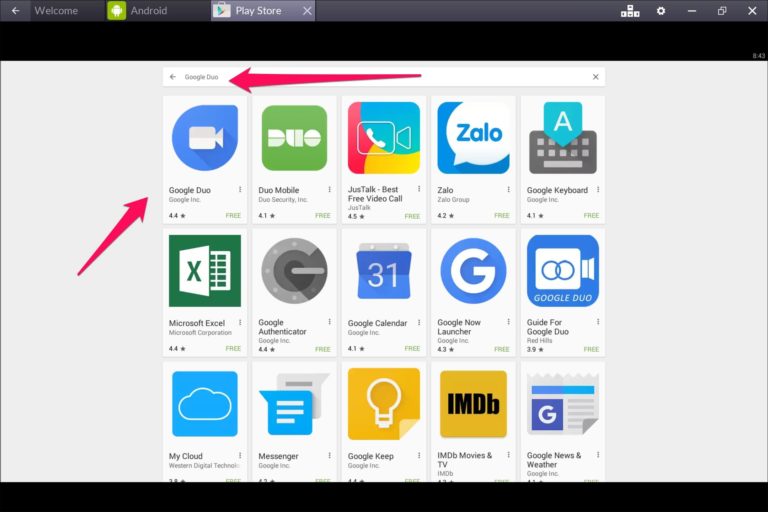 google duo inside bluestacks