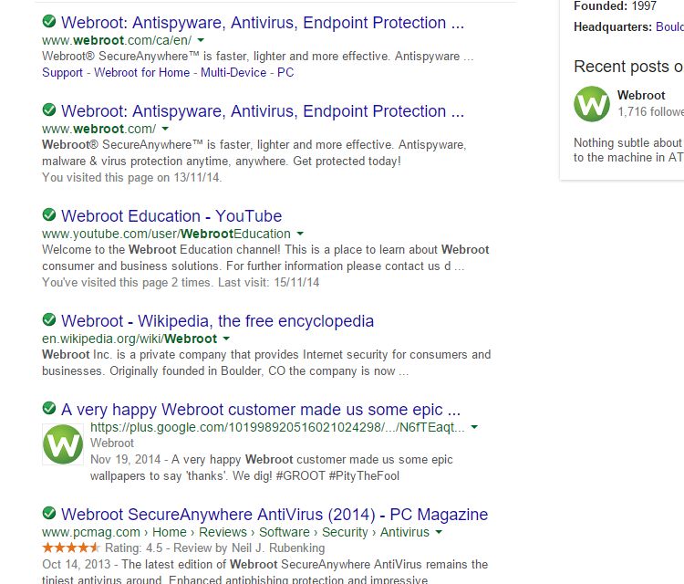 What is webroot filtering extension in chrome
