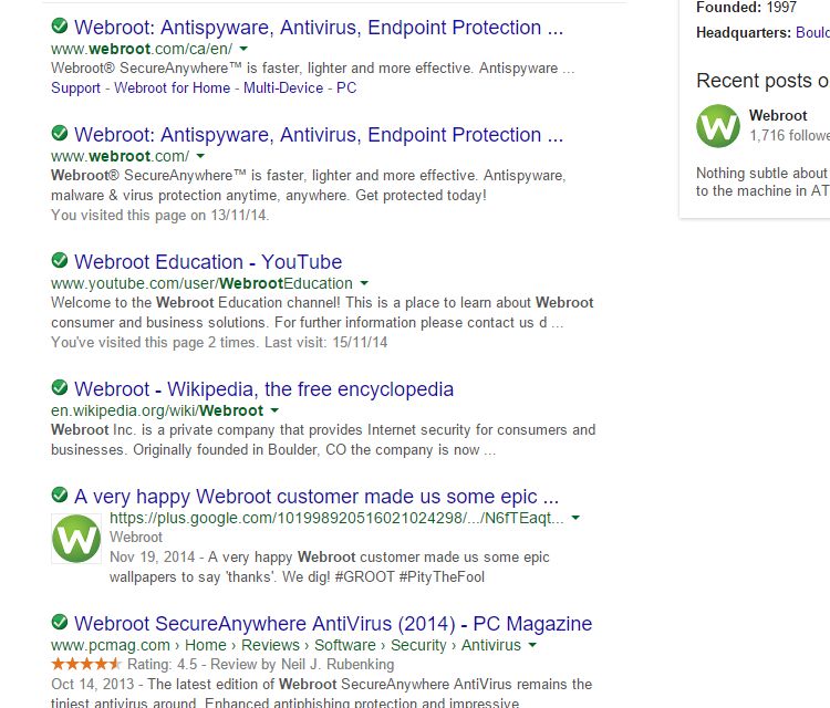 webroot google extension