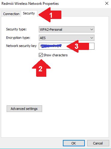 Check connected wifi password in windows 10