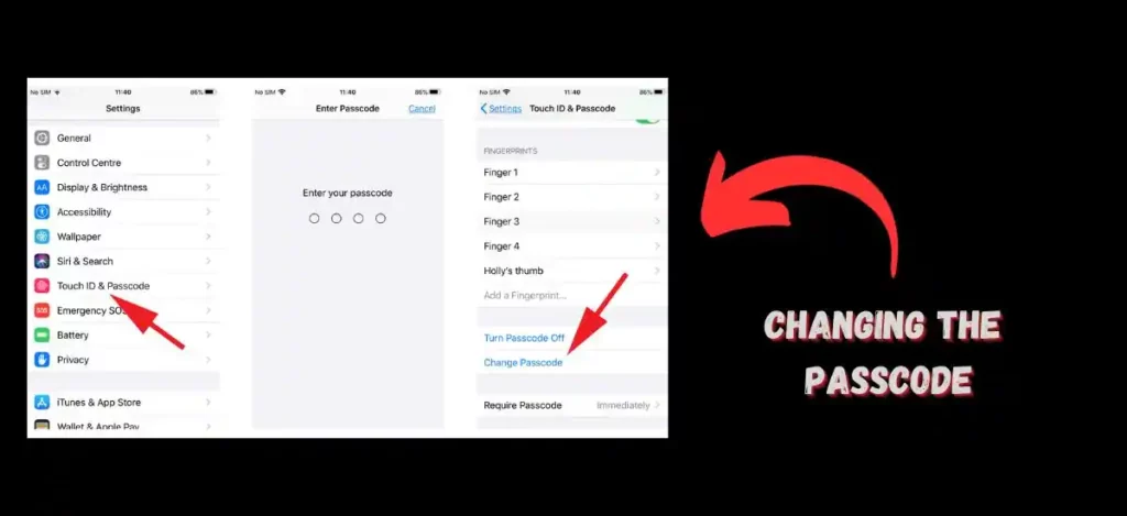 how to change password on iphone